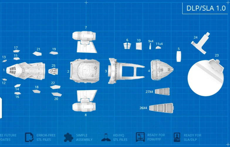 Serenity Space ship from Firefly Resin 3d printed DIY model kit