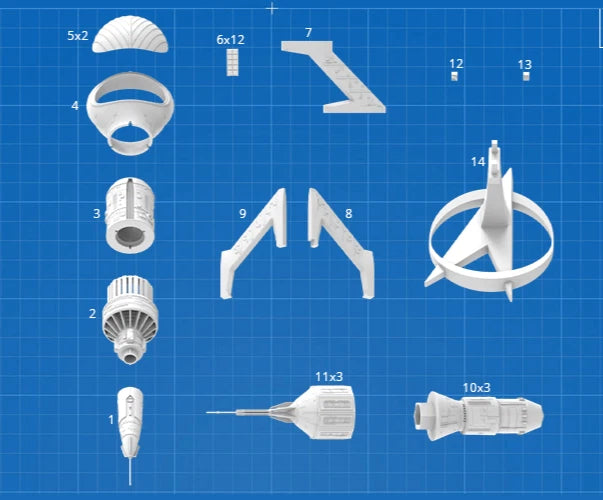 Liberator Blake's 7 Space Ship Resin 3d printed DIY model kit
