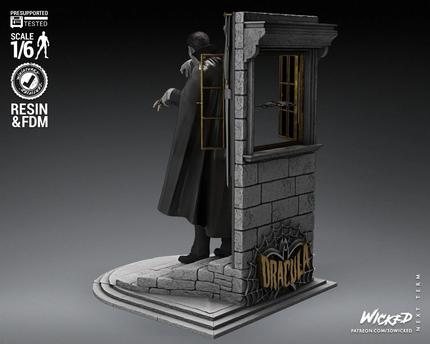 Classic 60s Dracula Vampire Monster Movies Resin 3d printed DIY model kit