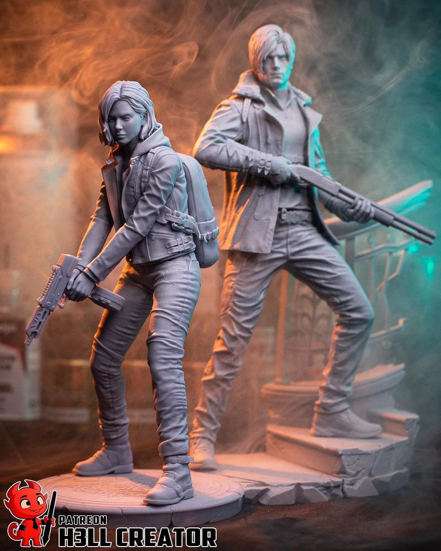 Leon Kennedy & Grace Ashcroft Resident Evil RE9 Requiem Resin 3d printed DIY model kit