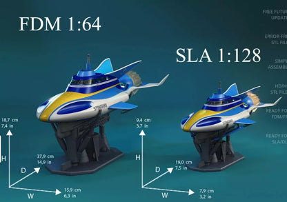 Stingray 1964 Submarine Resin 3d printed DIY model kit Unpainted