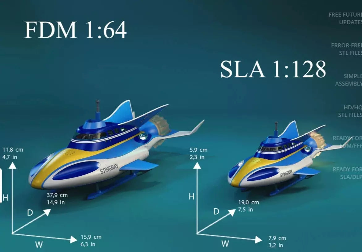 Stingray 1964 Submarine Resin 3d printed DIY model kit Unpainted
