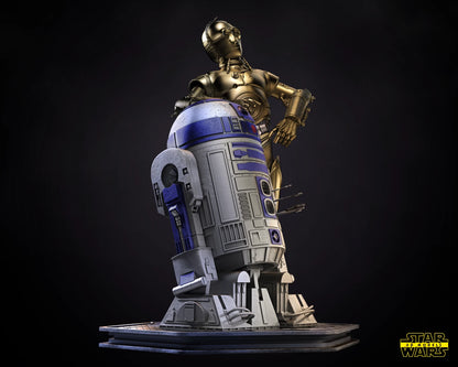 C3PO and R2D2 Star Wars Resin printed DIY model kits