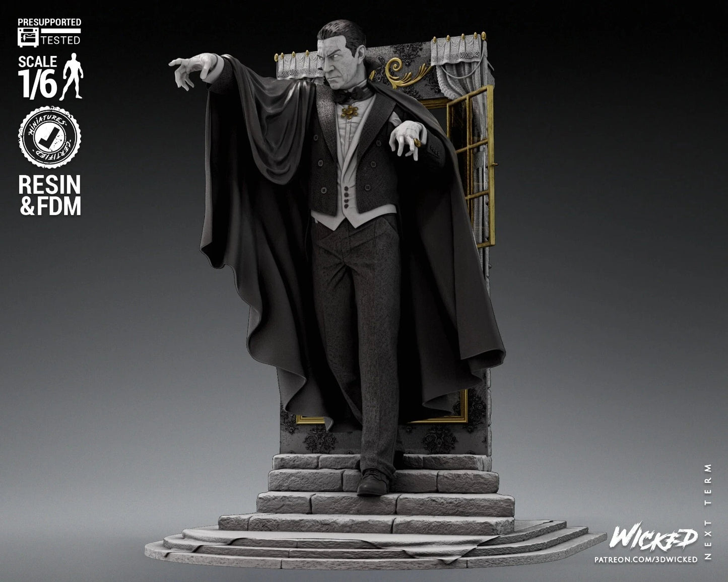 Classic 60s Dracula Vampire Monster Movies Resin 3d printed DIY model kit