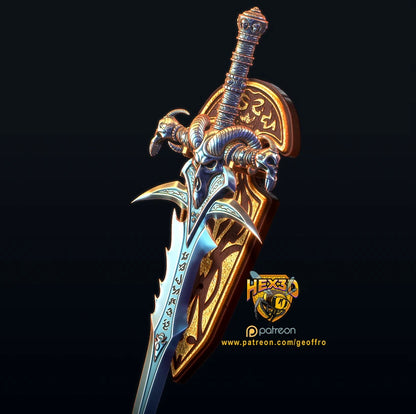 World of Warcraft WoW Frostmourne Sword 1:1 Scale 3d printed DIY kit
